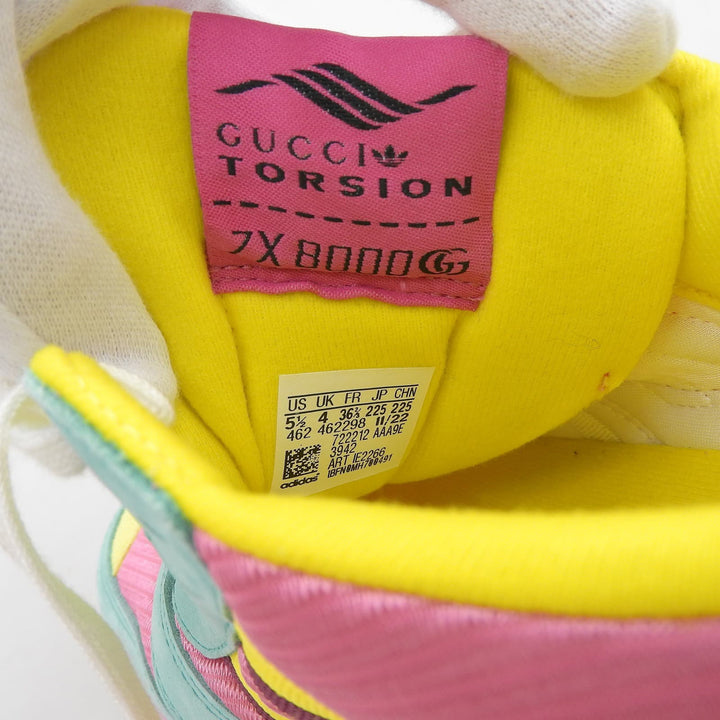 未使用品▲GUCCI×adidas グッチ×アディダス 722212 TORSION ZX8000 スウェードレザー スニーカー ピンク マルチ 22.5 箱・保存袋付き