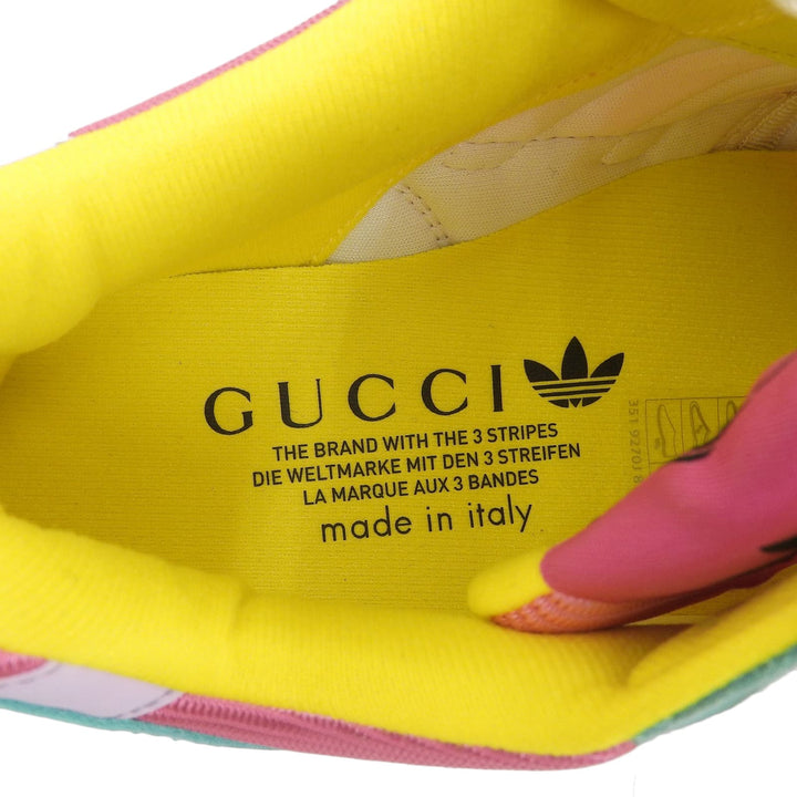未使用品▲GUCCI×adidas グッチ×アディダス 722212 TORSION ZX8000 スウェードレザー スニーカー ピンク マルチ 22.5 箱・保存袋付き