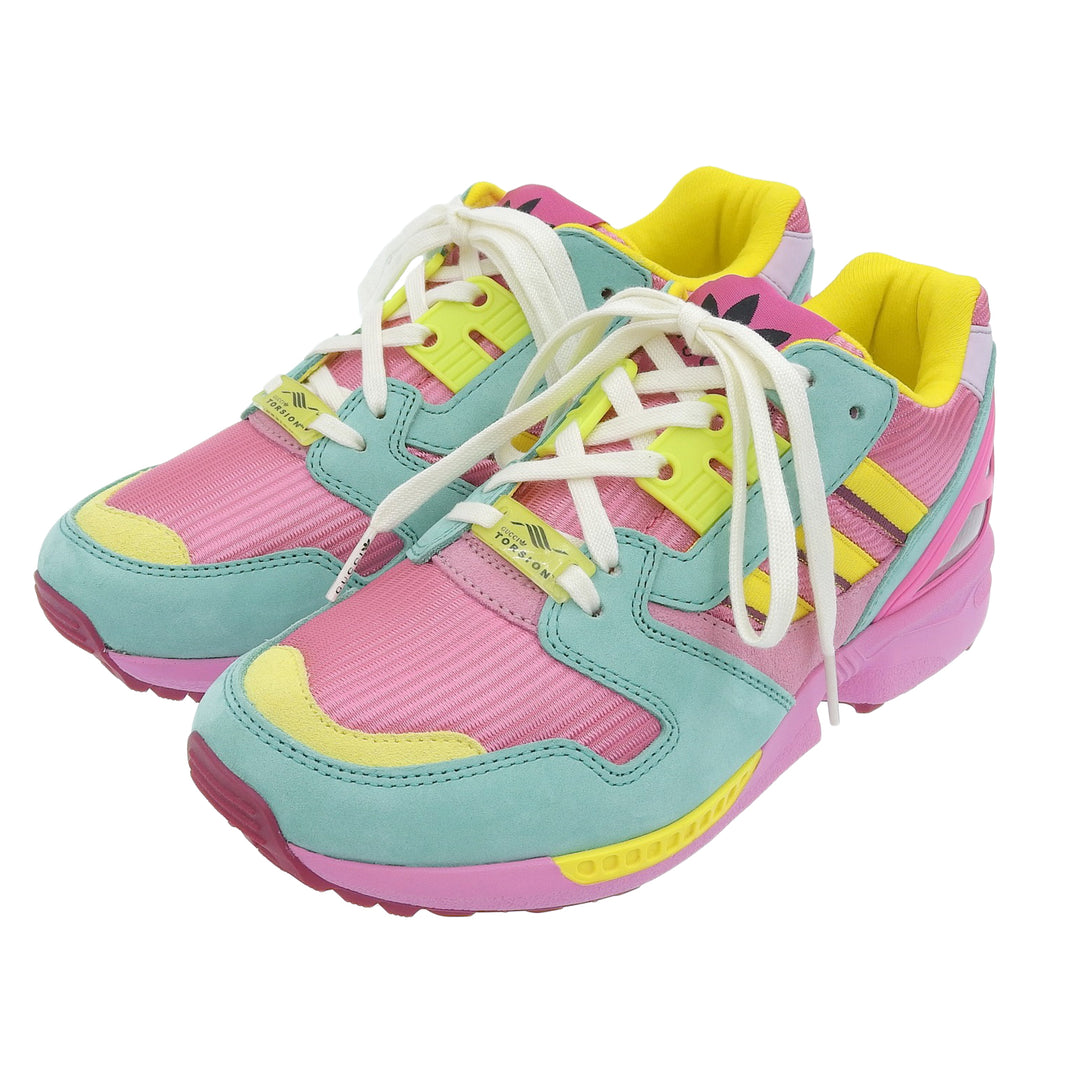 未使用品▲GUCCI×adidas グッチ×アディダス ZX8000 722212 TORSION スウェードレザー スニーカー ピンク マルチ 22.5 箱・保存袋付き