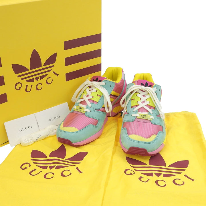 未使用品▲GUCCI×adidas グッチ×アディダス ZX8000 722212 TORSION スウェードレザー スニーカー ピンク マルチ 22.5 箱・保存袋付き