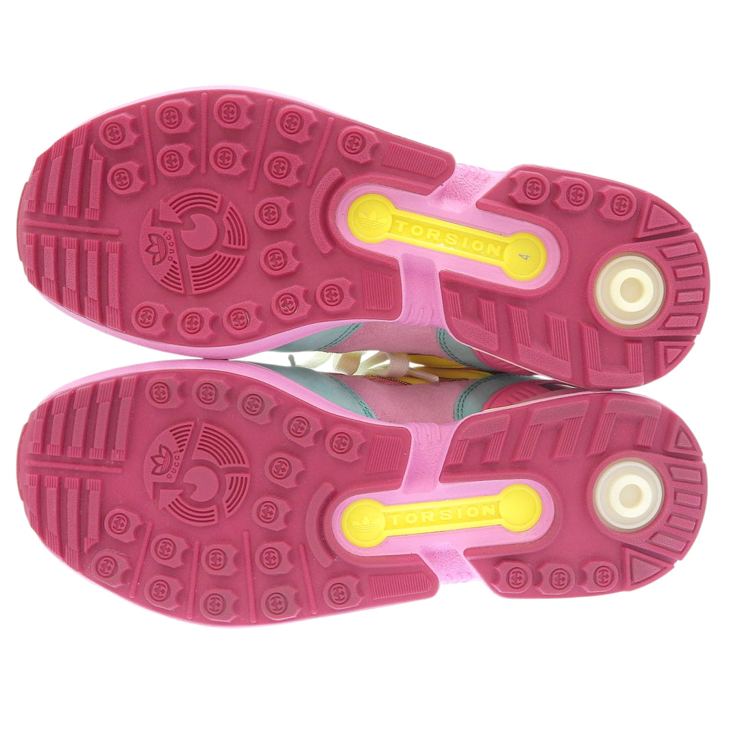 未使用品▲GUCCI×adidas グッチ×アディダス ZX8000 722212 TORSION スウェードレザー スニーカー ピンク マルチ 22.5 箱・保存袋付き