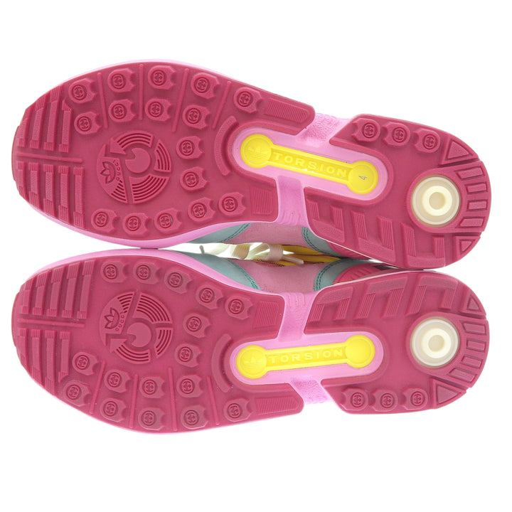 未使用品▲GUCCI×adidas グッチ×アディダス ZX8000 722212 TORSION スウェードレザー スニーカー ピンク マルチ 22.5 箱・保存袋付き
