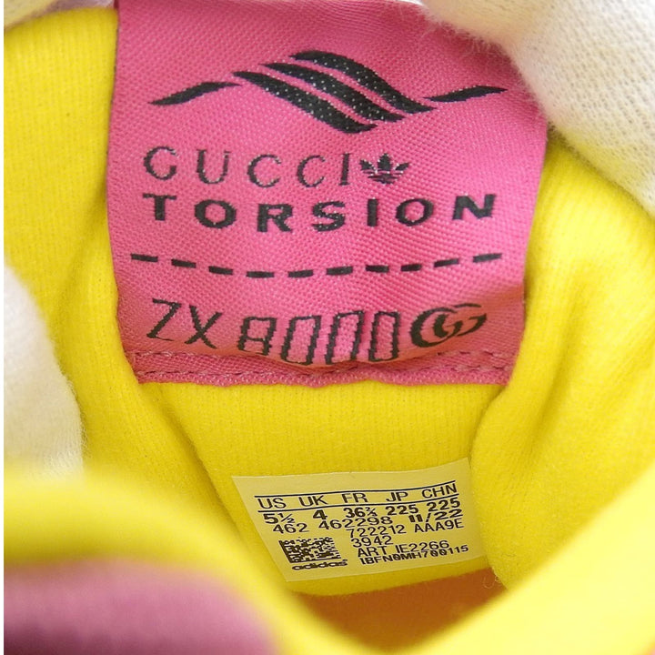 未使用品▲GUCCI×adidas グッチ×アディダス ZX8000 722212 TORSION スウェードレザー スニーカー ピンク マルチ 22.5 箱・保存袋付き