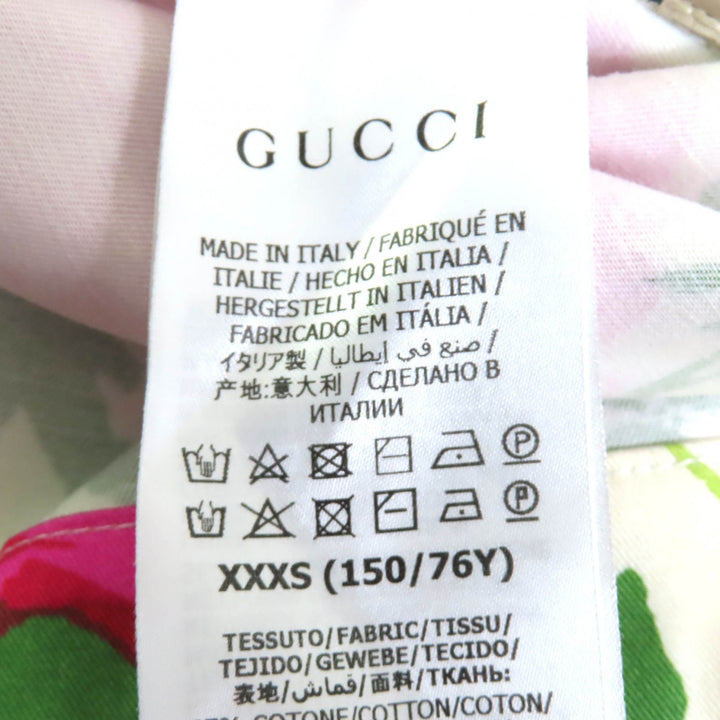 極美品△GUCCI Ken Scott グッチ ケンスコット 650618 コットン ローズプリント ハーフジップ フード付 アノラック パーカー XXXS 正規品