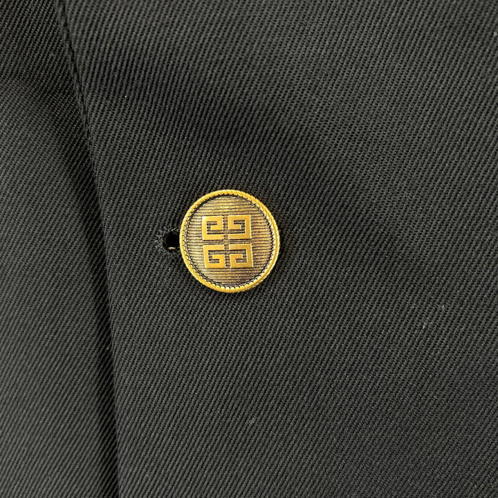 美品▲GIVENCHY ジバンシィ BM305S11YE ウール混 ロゴボタン シングル テーラードジャケット ブラック 46 ブルガリア製 正規品 メンズ