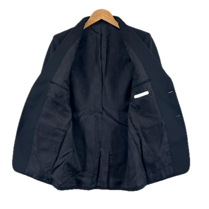 美品▲GIVENCHY ジバンシィ BM305S11YE ウール混 ロゴボタン シングル テーラードジャケット ブラック 46 ブルガリア製 正規品 メンズ