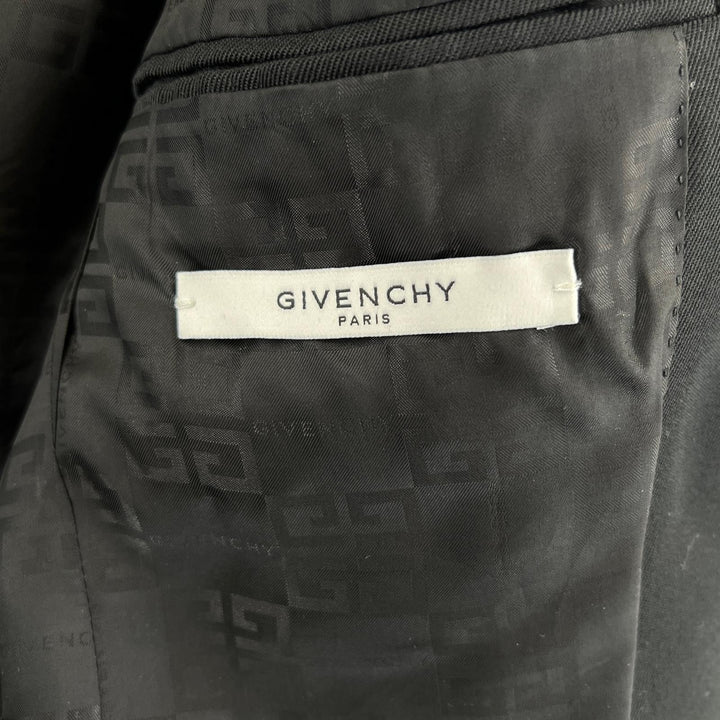 美品▲GIVENCHY ジバンシィ BM305S11YE ウール混 ロゴボタン シングル テーラードジャケット ブラック 46 ブルガリア製 正規品 メンズ