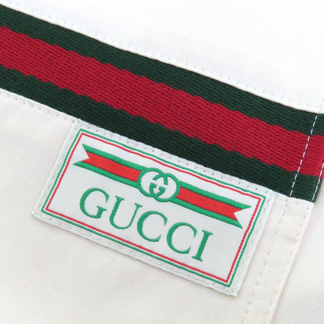 極美品△GUCCI グッチ 610065 コットン100% LE ROSE DI ELIOGABALO ウェブライン ロゴ オールインワン ツナギ オーバーオール L 正規品