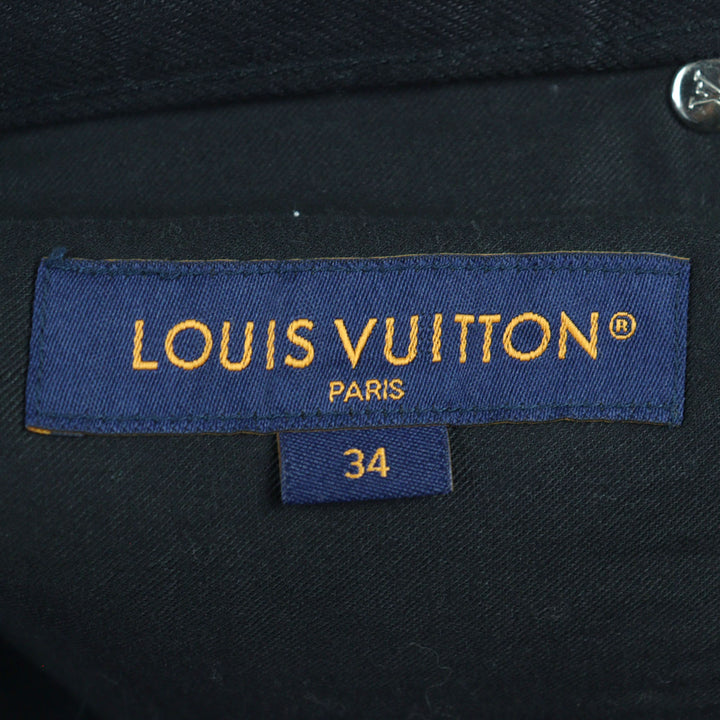 美品○LOUIS VUITTON ルイヴィトン 24SS HID70W スリムストレッチデニムパンツ ロゴボタン レザーパッチ デニムパンツ 34 正規品 メンズ