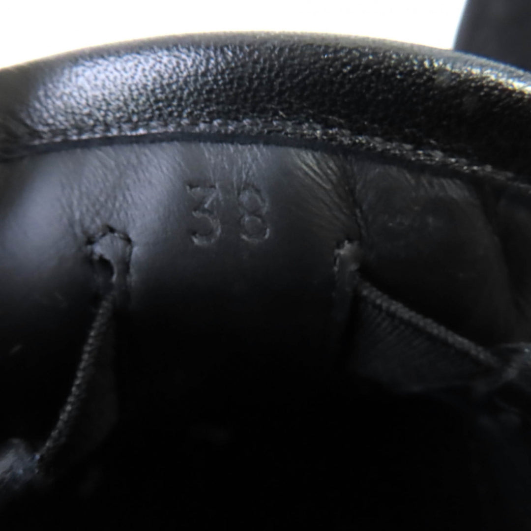 美品◇HERMES エルメス モカシン ジュール メドール スウェードレザー シルバー金具 スニーカー ブラック 38 箱・保存袋付き イタリア製