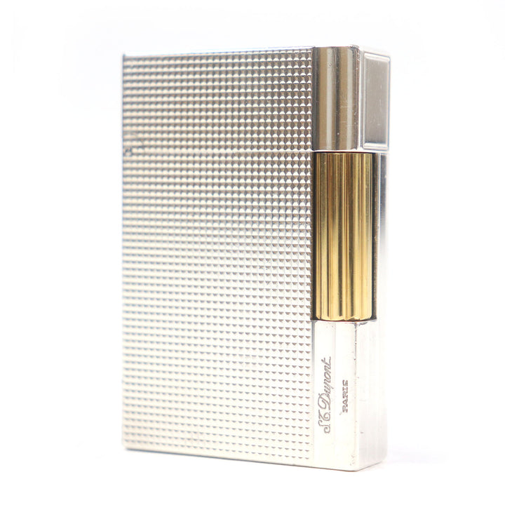 外装美品□Dupont デュポン ギャッツビー ダイヤモンドヘッド 喫煙具 ガスライター シルバー ゴールド フランス製 メンズ 着火不可