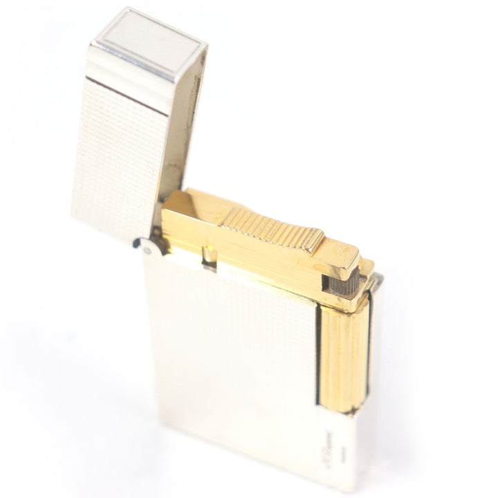 外装美品□Dupont デュポン ギャッツビー ダイヤモンドヘッド 喫煙具 ガスライター シルバー ゴールド フランス製 メンズ 着火不可