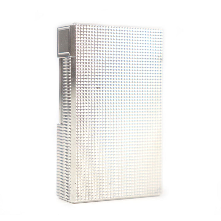 外装美品□Dupont デュポン ライン1 ロング ダイヤモンドヘッド スクエア 喫煙具 ガスライター シルバー フランス製 メンズ 着火不可