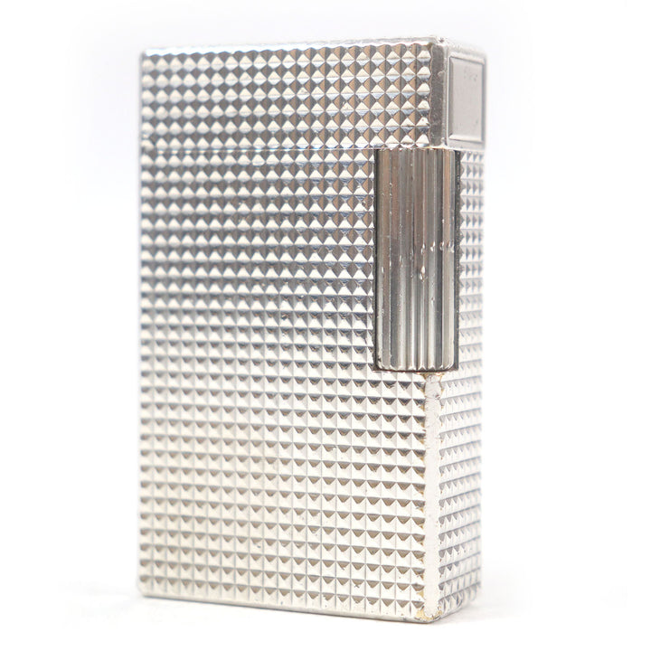 外装良品□Dupont デュポン ライン1 ロング ダイヤモンドヘッド スクエア 喫煙具 ガスライター シルバー フランス製 メンズ 着火不可