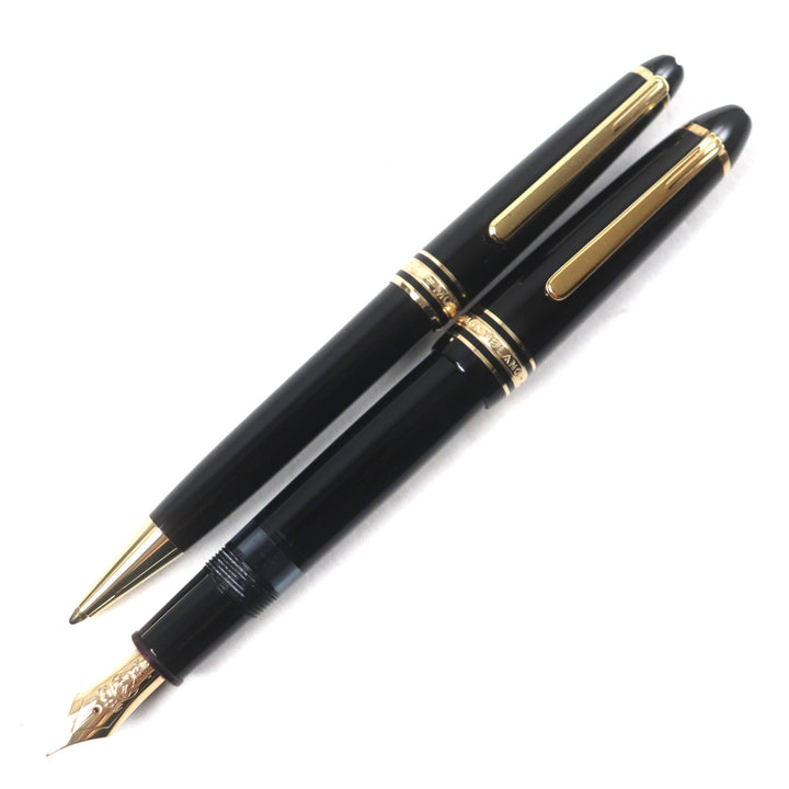 極美品▼モンブラン マイスターシュテュック クラシック 146 14K EFニブ ホワイトスター ボールペン 万年筆 2本セット 筆記確認済み