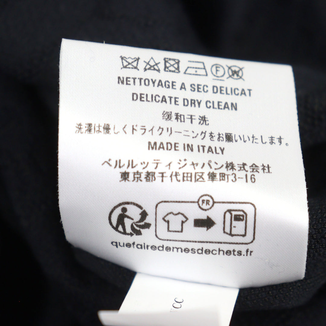 美品○BERLUTI ベルルッティ R24KRL150YWCC シルク35% カリグラフィ クルーネック セーター ニット ネイビー系 M 伊製 正規品 メンズ