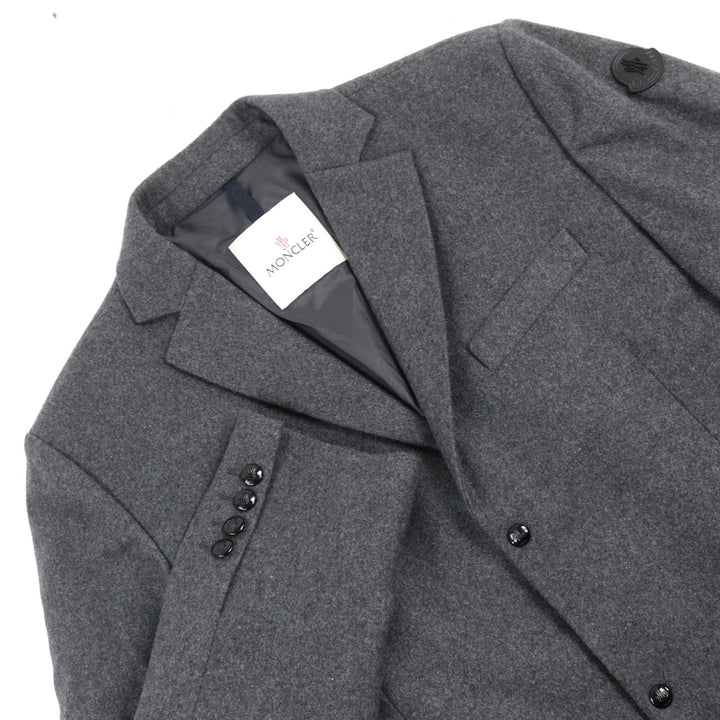 極美品○MONCLER モンクレール 22-23AW MILLEVACHES カシミヤ40% ロゴワッペン付き 本切羽 ダウンテーラードジャケット 1 正規品 メンズ