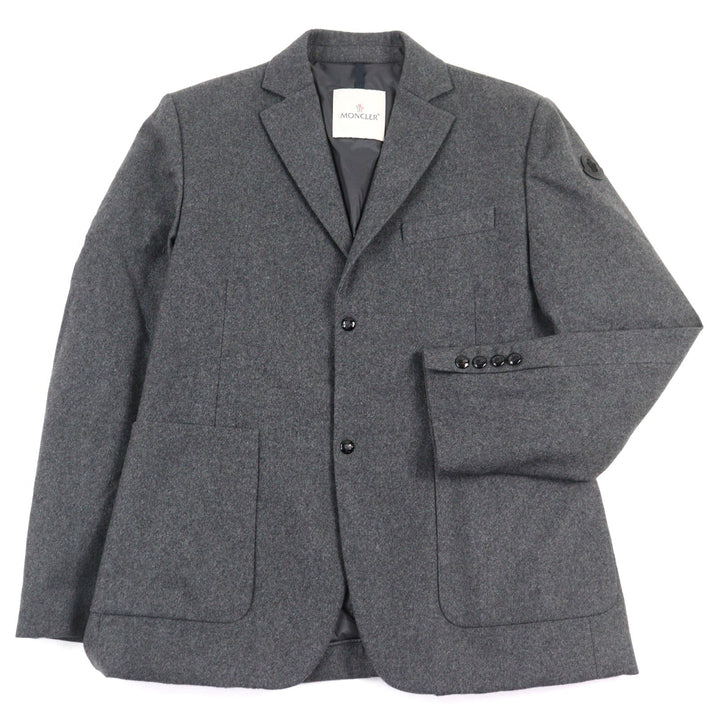 極美品○MONCLER モンクレール 22-23AW MILLEVACHES カシミヤ40% ロゴワッペン付き 本切羽 ダウンテーラードジャケット 1 正規品 メンズ