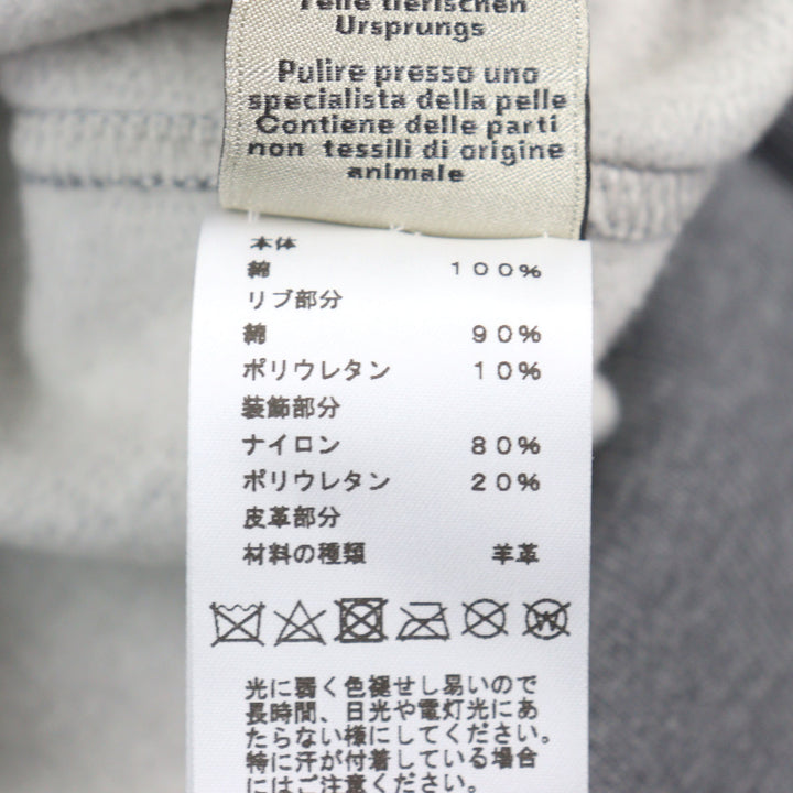 極美品○HERMES エルメス 24AW 467810HA Metallerie au Carre メタルリー・オ・カレ レザーパッチ ラウンドネック スウェット M 正規品