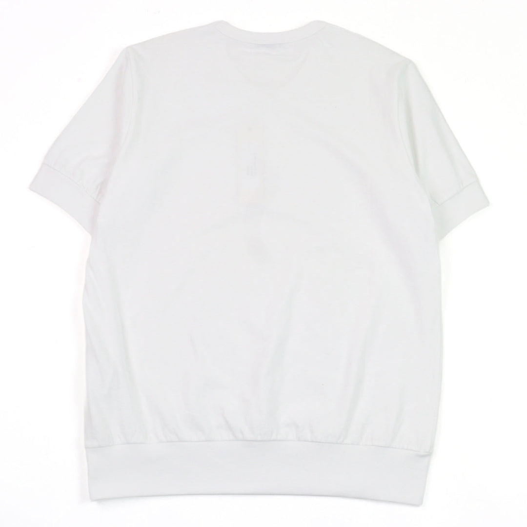 未使用品○ANTICIPO アンティーチポ INZOLIA インツォリア ロゴタグ付き スムースコットン Vネック リブ切替 半袖Ｔシャツ 白 44 正規品