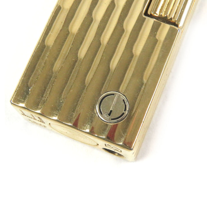 外装美品□Dunhill ダンヒル ストライプ柄 スクエア型 ローラー式 喫煙具 ガスライター ゴールド スイス製 メンズ レディース 着火不可