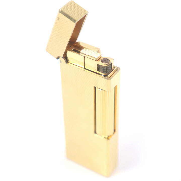 外装美品□Dunhill ダンヒル スリム 新型 オーバル ローラー式 喫煙具 ガスライター ゴールド スイス製 メンズ レディース 着火不可