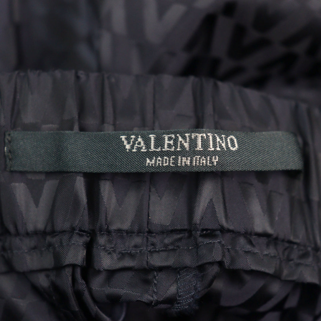 極美品○VALENTINO ヴァレンティノ WV3RBA337GQ Vロゴ総柄 サイドライン パンツ ネイビー グレー ブルー 48 イタリア製 正規品 メンズ