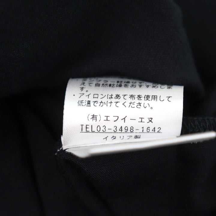 未使用品○ANTICIPO アンティーチポ INZOLIA インツォリア ロゴタグ付き スムースコットン Vネック リブ切替 半袖Ｔシャツ 黒 44 正規品