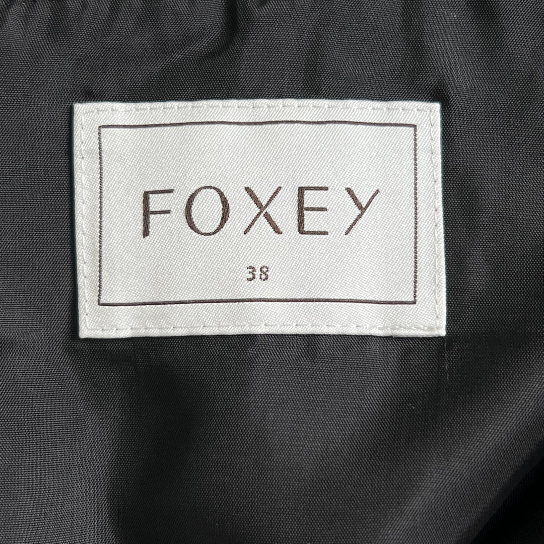 極美品▲FOXEY フォクシー ウール100％ 花柄 総レース ノースリーブ ワンピース ブラック 38 日本製 正規品　レディース