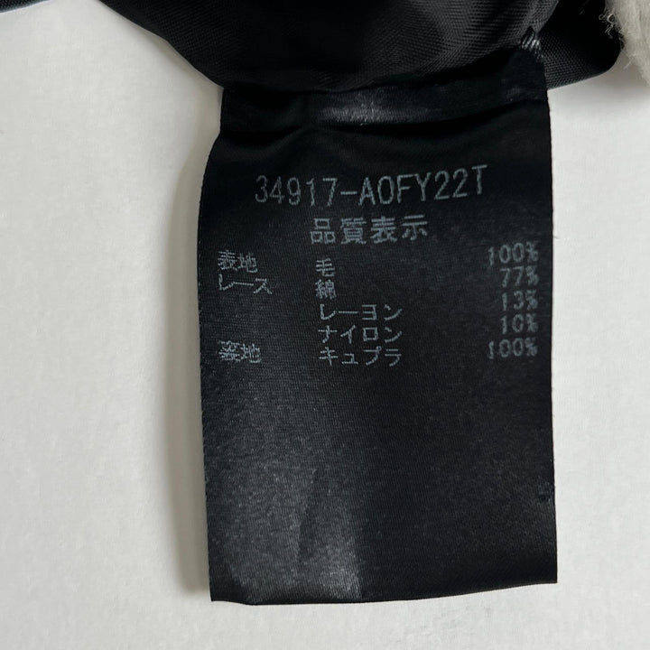 極美品▲FOXEY フォクシー ウール100％ 花柄 総レース ノースリーブ ワンピース ブラック 38 日本製 正規品　レディース