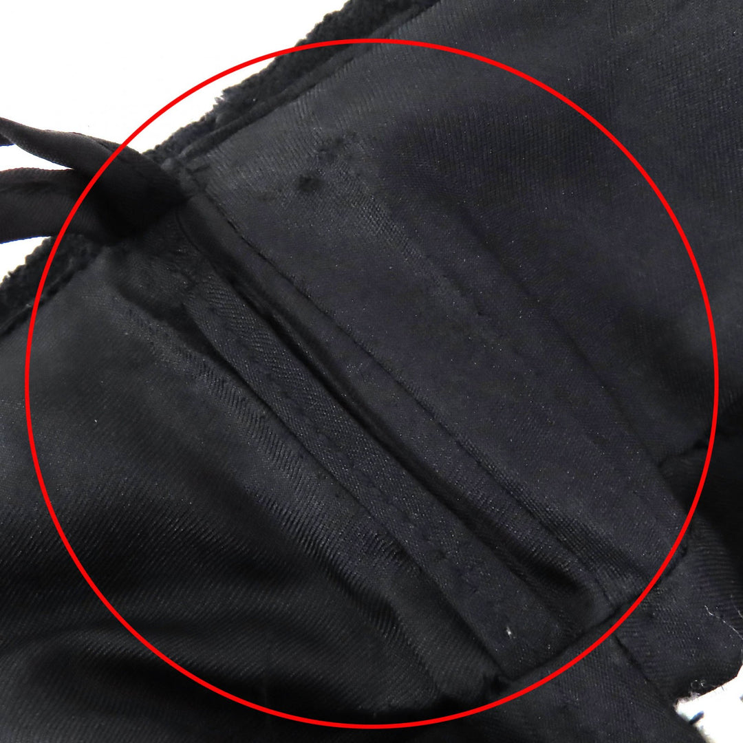極美品△CHANEL シャネル ヴィンテージ 98A P11506 ウール ココマークボタン ウールツイードジャケット スカート セットアップ 黒 希少48
