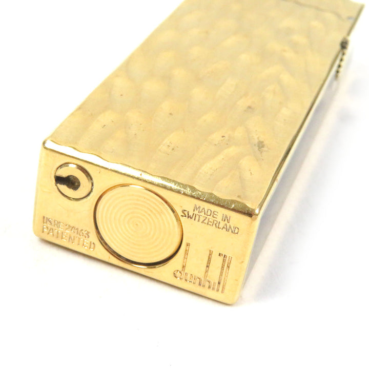外装美品□Dunhill ダンヒル ラッカー 総柄 ドーム型 ローラー式 喫煙具 ガスライター ブラック ゴールド スイス製 メンズ 着火不可
