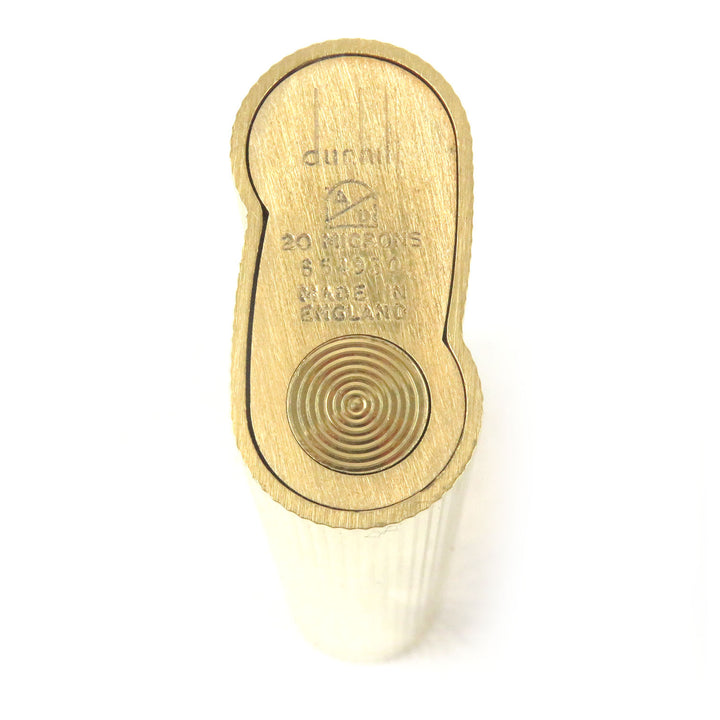 外装極美品□Dunhill ダンヒル ストライプ柄 オーバル ローラー式 喫煙具 ガスライター ゴールド イングランド製 メンズ 着火不可