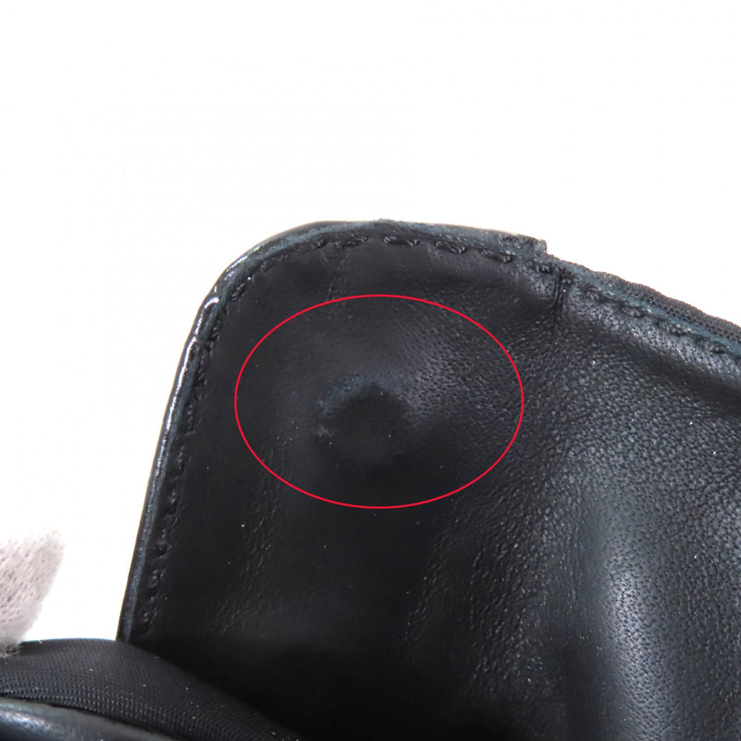美品★PRADA プラダ 1T782M Re Nylonトライアングルロゴ ブラッシュドレザー ブーツ ブラック 37 箱・保存袋付き イタリア製 レディース