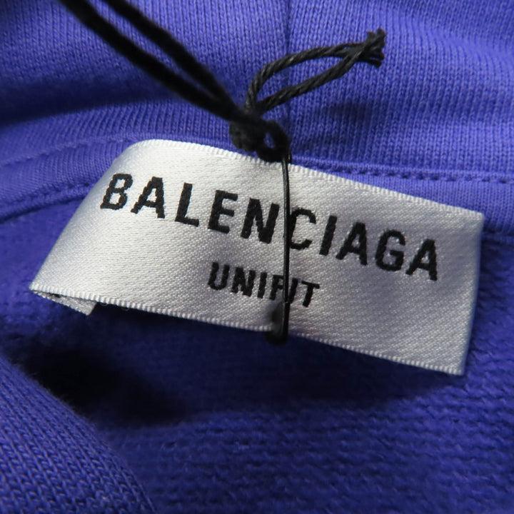 未使用品☆BALENCIAGA バレンシアガ 2021年製 670946 Bebe コットン100％ ストーン・フード付 パーカー パープル M 正規品 レディース