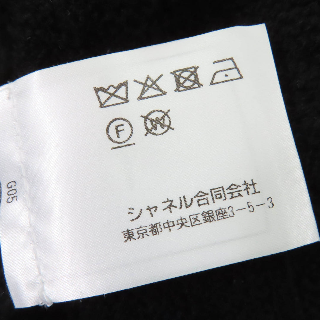 極美品☆CHANEL シャネル P7524K10893 カシミヤ100％ ココマークボタン チェーンデザイン ニット ジャケット ブラック 34 正規品