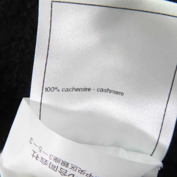 極美品☆CHANEL シャネル P7524K10893 カシミヤ100％ ココマークボタン チェーンデザイン ニット ジャケット ブラック 34 正規品