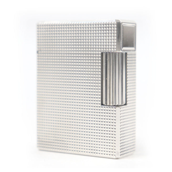 外装極美品□Dupont デュポン ライン1 ショート ダイヤモンドヘッド スクエア 喫煙具 ライター シルバー フランス製 メンズ 着火不可