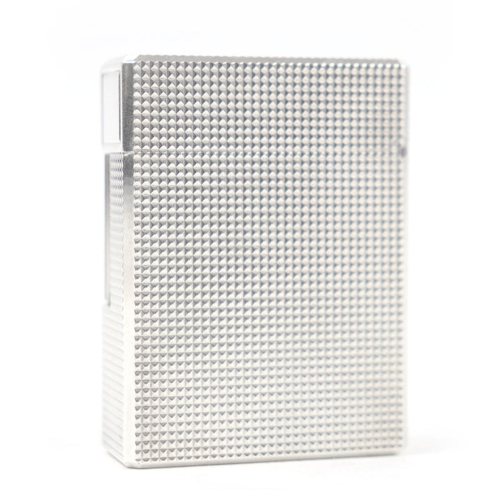 外装極美品□Dupont デュポン ライン1 ショート ダイヤモンドヘッド スクエア 喫煙具 ライター シルバー フランス製 メンズ 着火不可