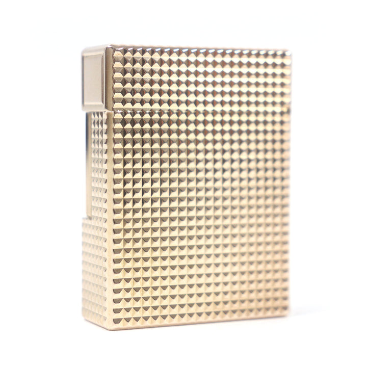 外装極美品□Dupont デュポン ライン1 ショート ダイヤモンドヘッド スクエア ガス ライター ピンクゴールド フランス製 メンズ 着火不可