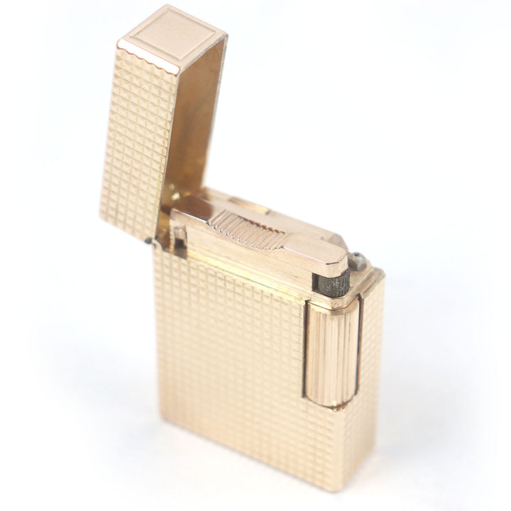 外装極美品□Dupont デュポン ライン1 ショート ダイヤモンドヘッド スクエア ガス ライター ピンクゴールド フランス製 メンズ 着火不可