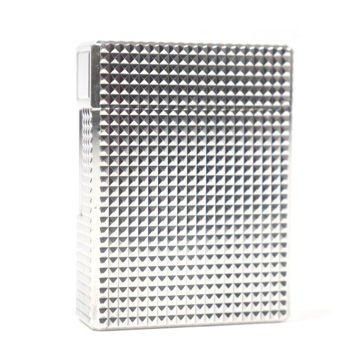 外装極美品□Dupont デュポン ライン1 ショート ダイヤモンドヘッド スクエア 喫煙具 ガスライター シルバー フランス製 メンズ 着火不可