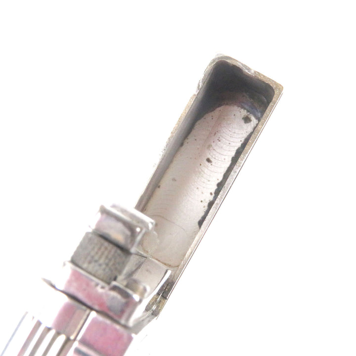 外装美品□Dupont デュポン ライン2 ヴァーティカルライン ボーダー柄 スクエア ローラー 喫煙具 ガスライター シルバー メンズ 着火不可
