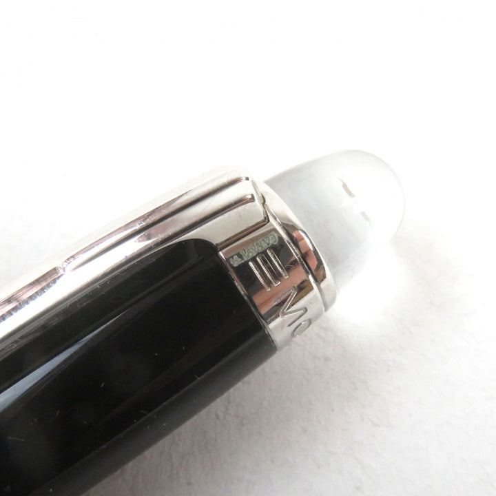 良品○MONTBLANC モンブラン スターウォーカー メタル ロゴ刻印 ホワイトスター キャップ式 ファインライナー ブラック系 筆記確認済み