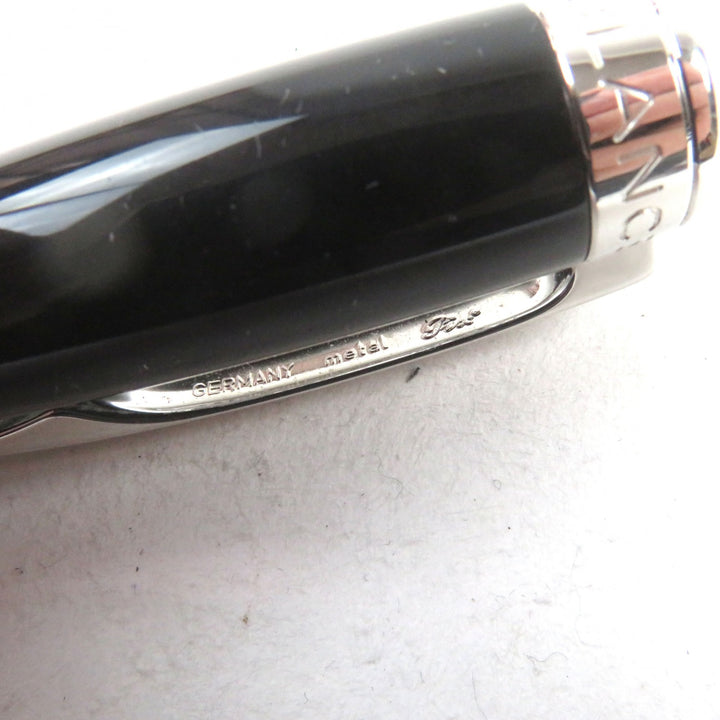 良品○MONTBLANC モンブラン スターウォーカー メタル ロゴ刻印 ホワイトスター キャップ式 ファインライナー ブラック系 筆記確認済み