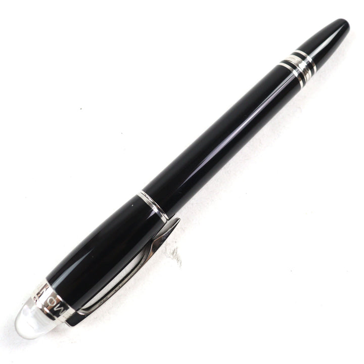 良品○MONTBLANC モンブラン スターウォーカー メタル ロゴ刻印 ホワイトスター キャップ式 ファインライナー ブラック系 筆記確認済み