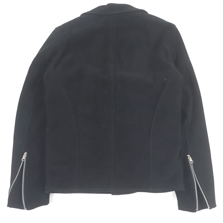美品□VANSON Ron Herman バンソン ロンハーマン 牛革 スウェードレザー 裏ボア ダブルライダースジャケット ブラック 34 USA製 正規品