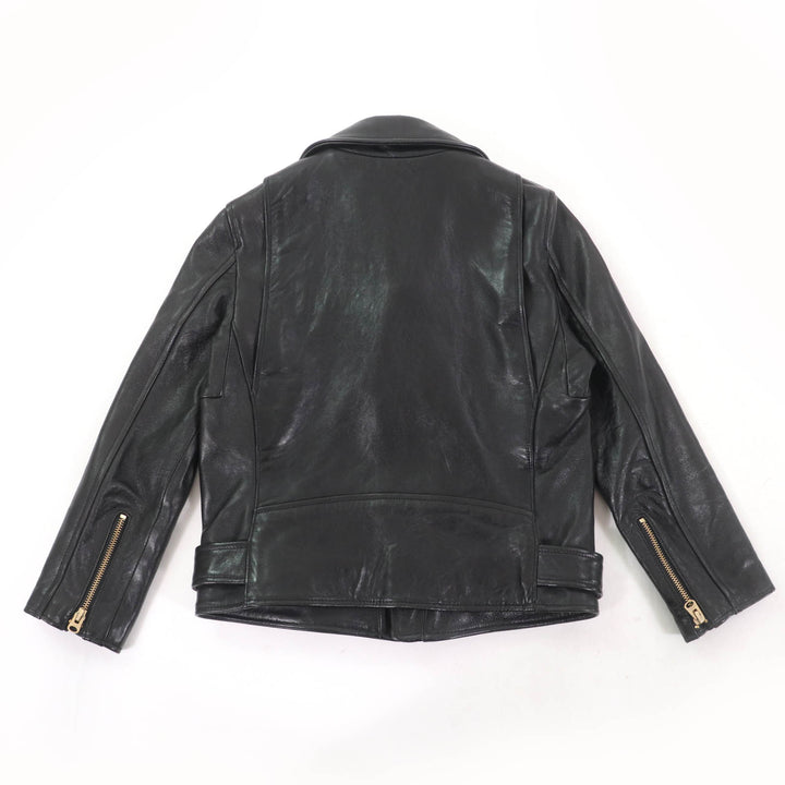 美品☆beautiful people ビューティフルピープル 1855402412 羊革 ラムレザー ライダースジャケット ブラック 130 正規品 キッズ