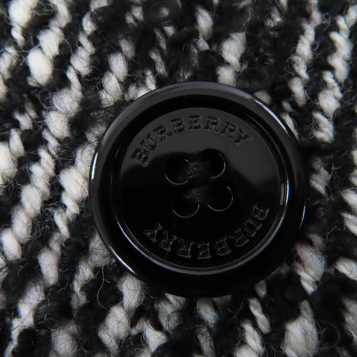 極美品☆BURBERRY LONDON バーバリーロンドン ウール モヘア混 裏地ノバチェック柄 ツイード コート ブラック系 38 正規品 レディース