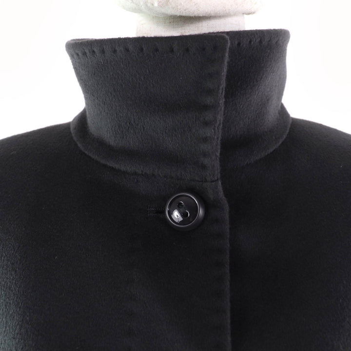 美品☆MaxMara STUDIO マックスマーラ ステュディオ バージンウール100％ スタンドカラー コート チャコールグレー 36 正規品 レディース